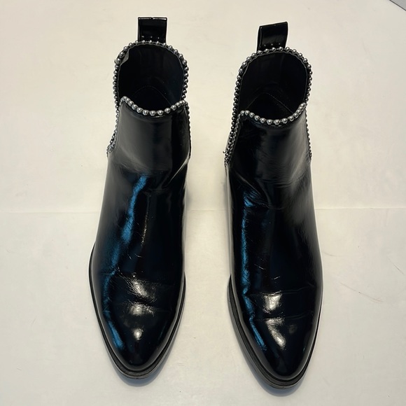 Zara Trafaluc Vegan Leather Cut Out Black Booties, Size 37 EU/ 6.5 - 7 US - Picture 3 of 12